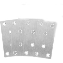 perforated stainless steel plates for mounting brackets 79 x 40 x 18 mm for furniture repair and best-before date