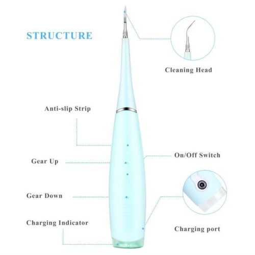 Dental scaling remover – unspecified – blue model – 5 adjustable settings – USB charging – waterproof 1
