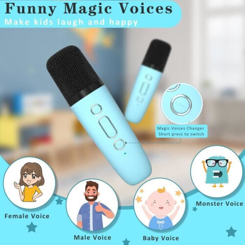 Bluetooth Speaker – VHV – Mini Karaoke Machine for Kids – Pink – Wireless Microphone – Rechargeable Battery 1
