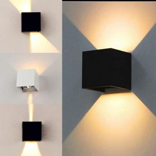 LED wall lamps, indoor/outdoor lighting, adjustable beam angle, 6W warm light, black 1