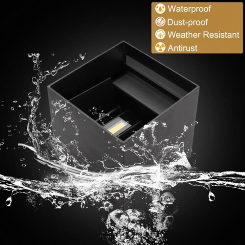 LED wall lamps, indoor/outdoor lighting, adjustable beam angle, 6W warm light, black 2