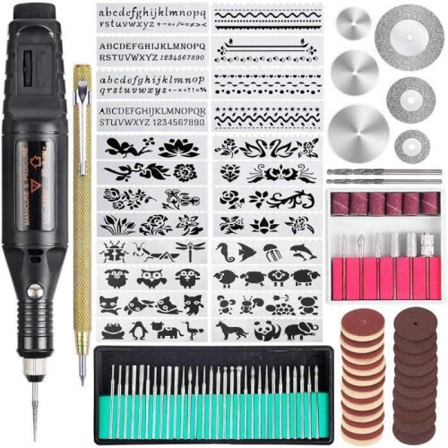 108-piece Electric Engraving Tool Set, Multifunctional Mini Cable Engraver, Engraving Tool Set