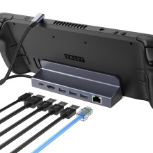 6 in 1 USB C Hub, Type C to USB Hub, 4K HDMI Hub, 100W PD Charging Port, Ethernet Hub, 3 USB A 3.0 Ports, Compatible with Air/iMac/XPS/Switch