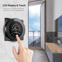 Tuya Wi-Fi LCD Digital Touch Thermostat, Temperature Control for Alexa, Black, Gas Boiler (Wi-Fi)