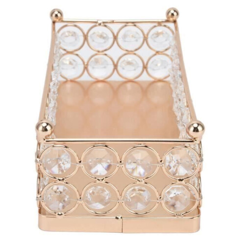 Rectangular cake stand with gold finish, lightweight and refined, for snacks and desserts 2