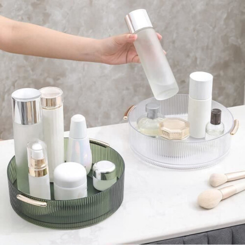 Makeup organizer – VHV – Rotating storage holder – 360 degrees – Large capacity – White 2