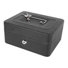 Practical money box, large safe storage space, furniture box, key type, black, medium size