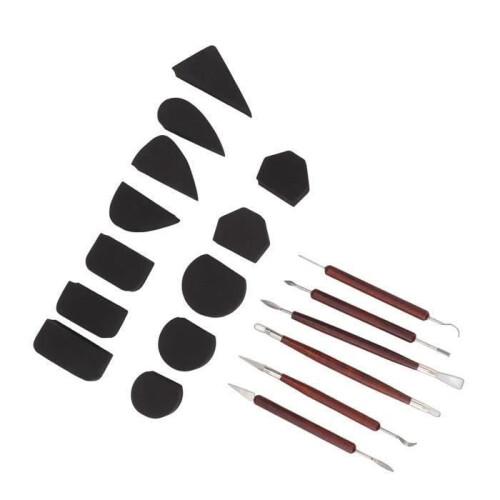 Cup Handle Molds - VHV - Pottery Set - 12 Molds - 6 Sculpting Tools - Polished Metal 2