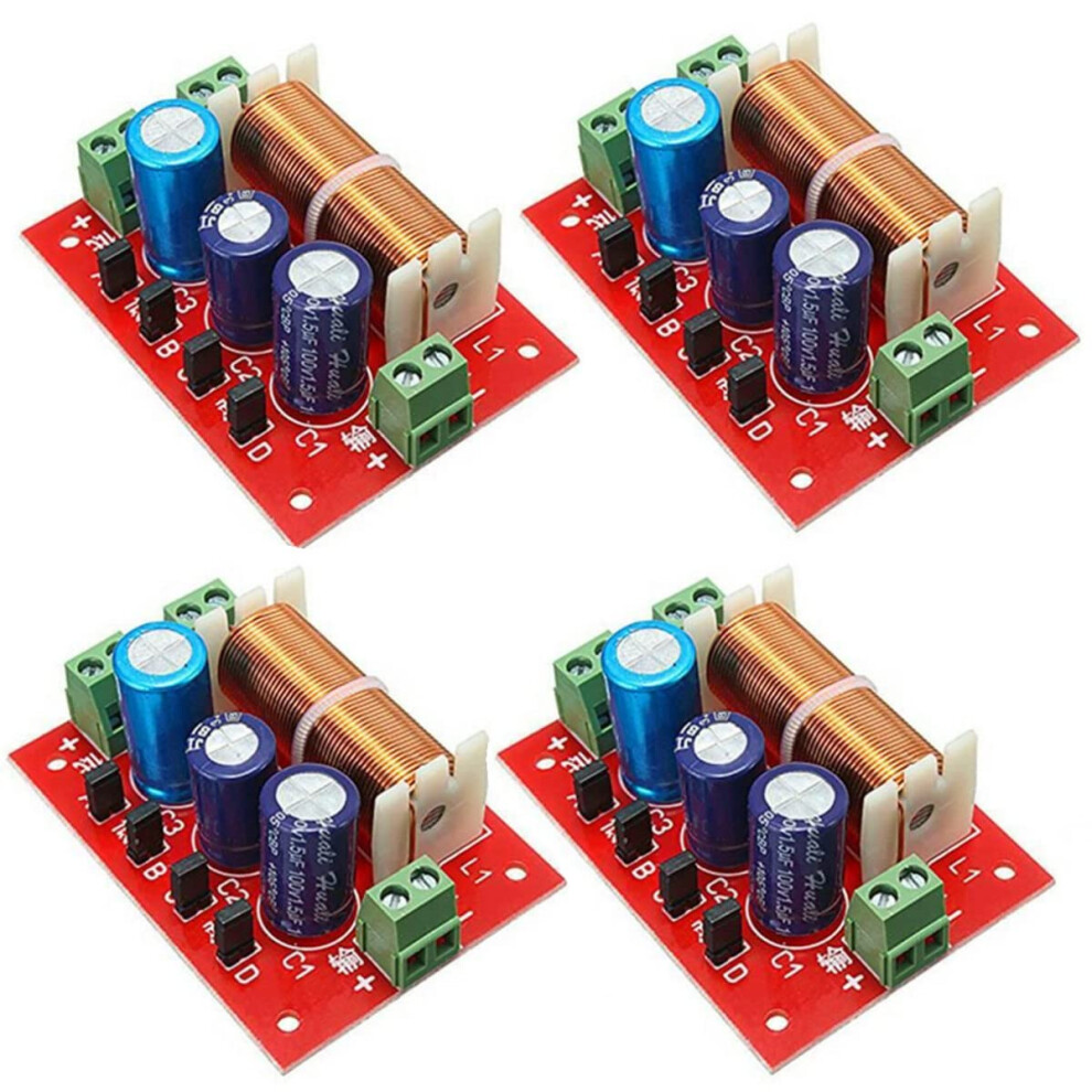 4Pcs 400W Adjustable Treble/Bass Frequency Divider Distributor 2-Way Speaker Audio Crossover Filters (4 X) 940534611139