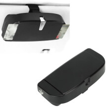 Multifunctional car glasses case, sun visor storage box, pink/black