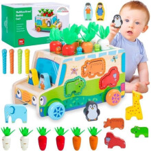 Montessori wooden baby toys, 7-in-1 educational sensory magnetic game for children aged 1, 2, 3, 4 and 5 years