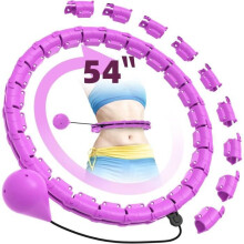 Smart fitness hoop for weight loss, with massage points and 28 adjustable hoops for adults, children and beginners, purple