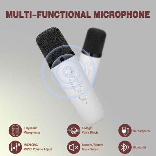 Karaoke Microphone for Kids – HIFI – D20 – 4 Sound Effects – Bluetooth – USB Rechargeable 2