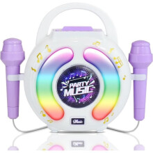 Karaoke machine with 2 wireless microphones for children aged 4-12, portable Bluetooth karaoke machine with voice changer