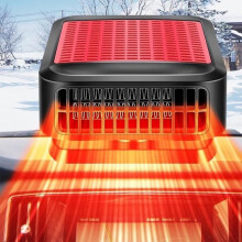 2-in-1 Car Heater, 12V 200W Portable Fast Cooling and Heating Fan with 360 Rotatable Base