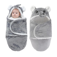 Baby blanket - 3-6 months - Total length approx. 70 cm - Flannel fabric, cotton velvet lining - Gray