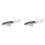 Ultra-sharp treble hooks, lifelike lures with tails, silver, pack of 2 1