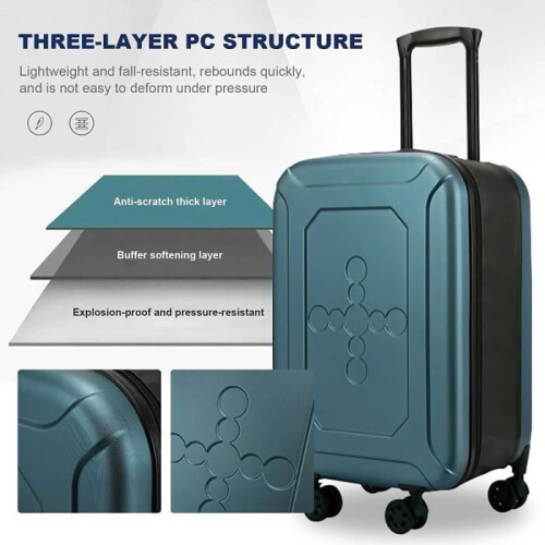 Foldable cabin suitcase - BRAND - 52 cm - Polycarbonate - 4 wheels - Lightweight and durable 2