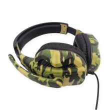 Ergonomic Design Camouflage Gaming Headset Computer Headphones with Subwoofer and Microphone Mobile Phone Compatible