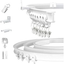 LECOO Folding curtain rod - 1 meter - Flexible - Stable - White
