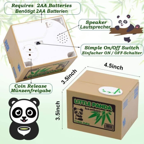 Electronic money box – LECOO – Panda – ABS plastic – For children and adults – fun and practical 1