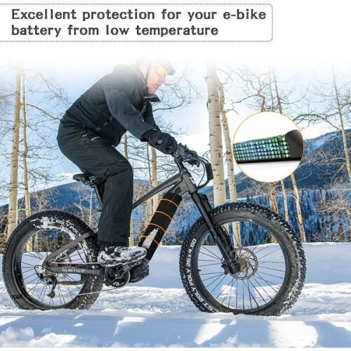 Protective cover for electric bicycle battery - Reflective function - Black - Unisex - 30-38 cm 2