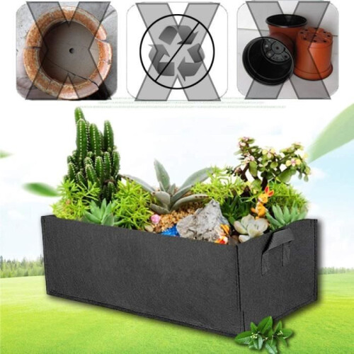 Rectangular plant bag - Brand - Model - Black - Non-woven fabric - 50x30x20cm 1