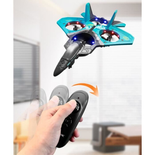 V17 RC Airplane – Ready to Fly – 2.4 GHz – Gravity Sensor – 4 Motors – Blue 2