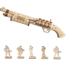 3D Wooden Puzzle with Weapons – Mechanical Construction Kit for Children 14+ (Terminator M870)