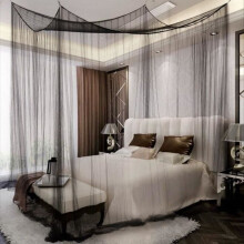 Mosquito net for bed, mosquito net with canopy for double bed 210 x 190 x 240 cm – 4 doors, large single mosquito net made of polyester