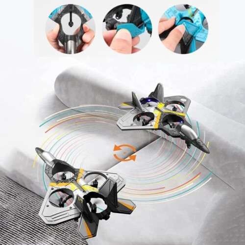 V17 RC Airplane – Ready to Fly – 2.4 GHz – Gravity Sensor – 4 Motors – Blue 1