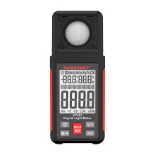 HT603 Digital Lux Meter Light Meter 200,000 Lux Digital Illuminance Meter with LCD Backlight Display Ambient Humidity and Temperature Meter