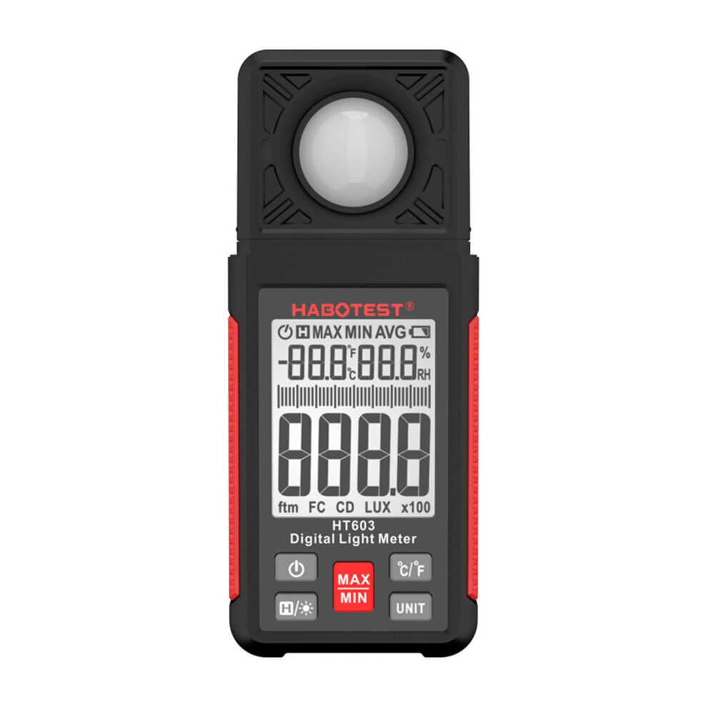Ht603 Digital Lux Meter Meter 200,000 Lux Digital Illuminance Meter With Lcd Back Display Ambient Humidity And Temperature Meter Light 940534611498