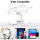 Acrylic tablet stand with 360 rotatable base, foldable and adjustable, transparent, for tablets from 4.7-13 inches 4