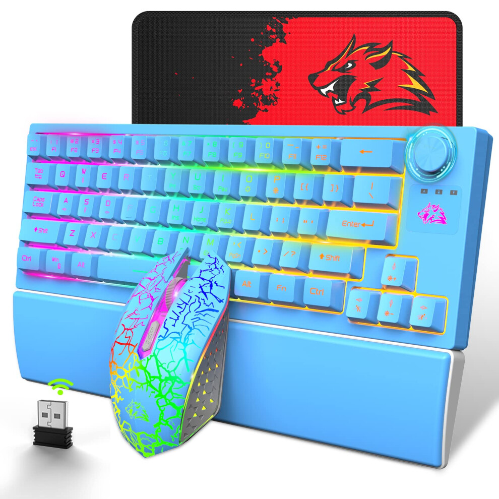 Wireless Gaming Keyboard Mouse And Wrist Rest Combo, 12 Rgb Backlight Rechargeable 4000Mah Battery 940534611733
