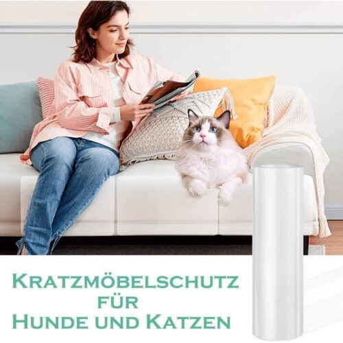 Cat Scratch Protection for Sofa, 20cm x 500cm, Transparent Self-Adhesive Roll, Cat Scratch Protection 2