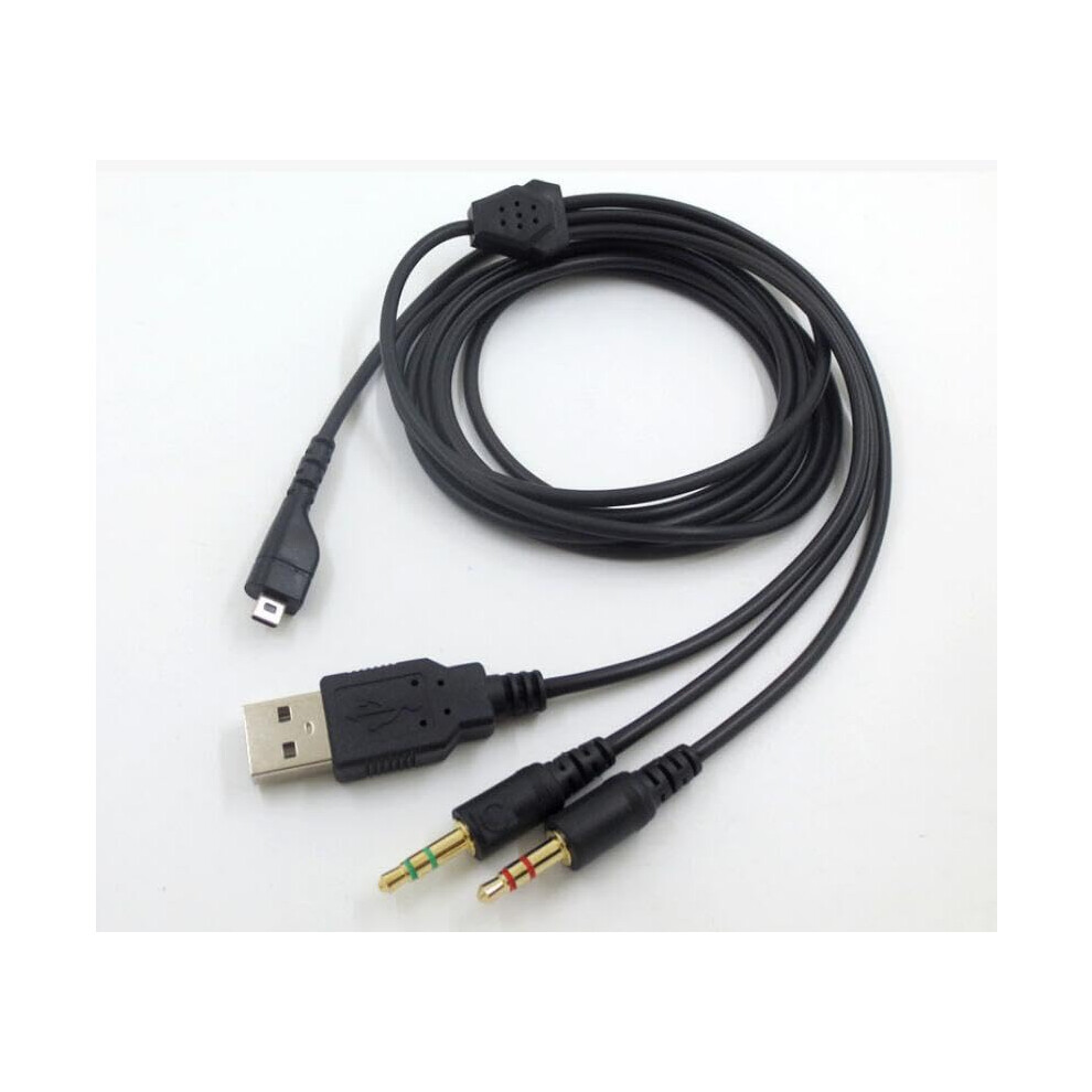 Replacement Audio Cable Extension Cord Line Three-Plug Headphone Cable for SteelSeries Arctis Headphones