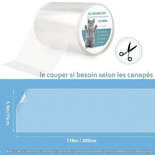 Scratch-resistant sofa protector for cats, transparent sticker, invisible protector roll, furniture protector, table 2