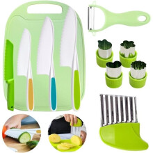 Children's kitchen set, children's kitchen knife, children's knife with Y-peeler, serrated knife, cutting board, Montessori knife