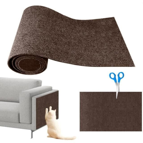 Scratch protection for sofa 40 x 100 cm, self-adhesive scratching post for sofa, brown