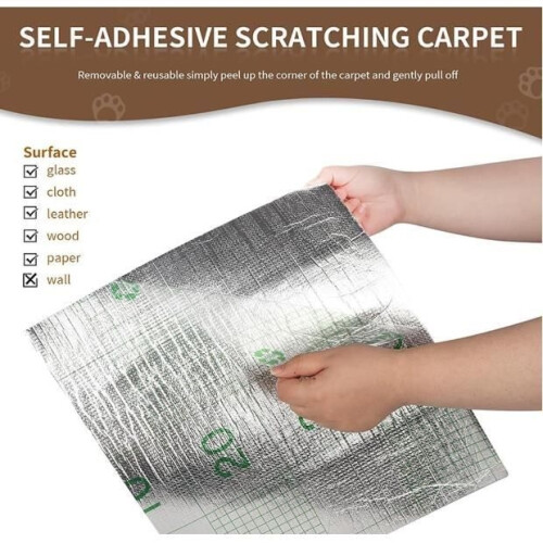 Scratch-resistant sofa protector for cats 40 x 200 cm, self-adhesive scratching post for sofa, light gray 1