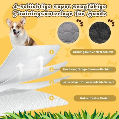 Pet Training Mat, 100 x 70 cm, Waterproof, Floor Protector, Washable, Reusable, Absorbent 2