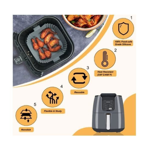Airfryer accessories, airfryer silicone mold 2, square silicone mold (20 cm) 2