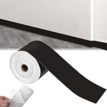 Self-adhesive flexible skirting board - BRAND - 10 cm x 5 m - Waterproof PVC - Flexible - Black