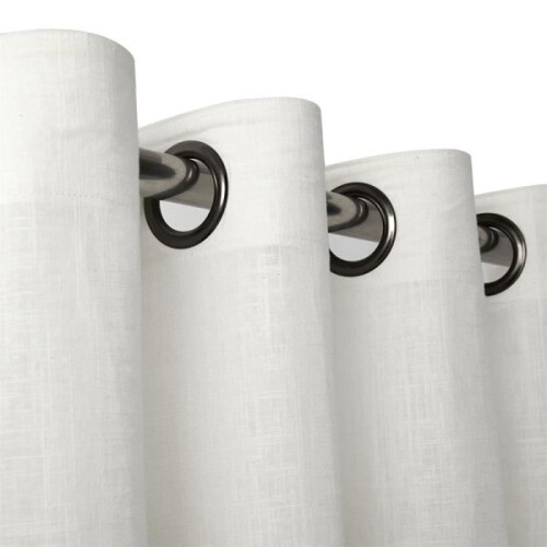 Linen blackout curtain - white - 132x244cm - rings 2