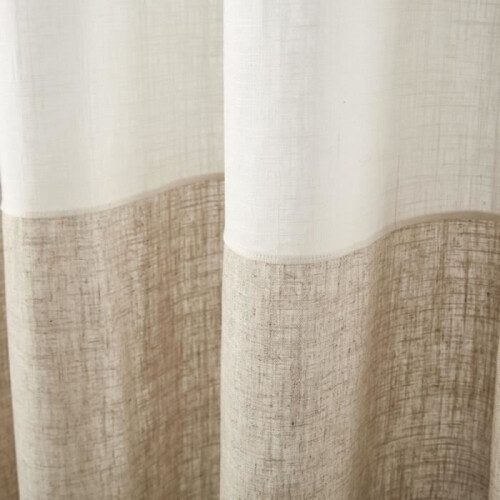 Linen blackout curtain - white - 132x244cm - rings 1