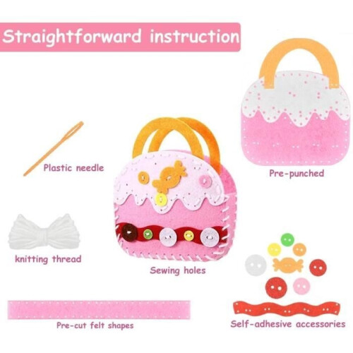 Sewing kit for children, reinforcement kit, comfortable sewing activity for children, 6 patterns, 6 pieces 2