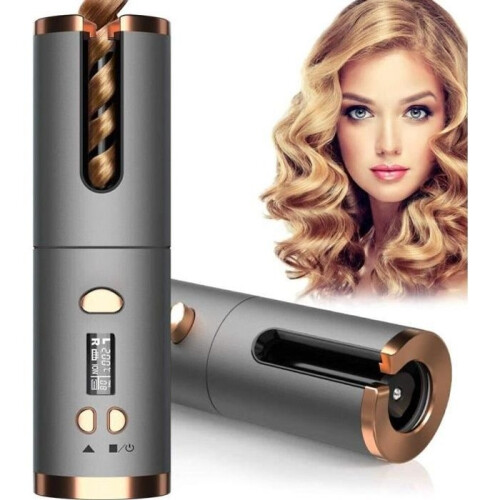 Automatic Curling Iron - Cordless - Blue - Anti-burn Design - Temperature