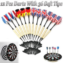 TEMPSA 12-pack soft darts with 12 flights and 36 points for electronic dartboards