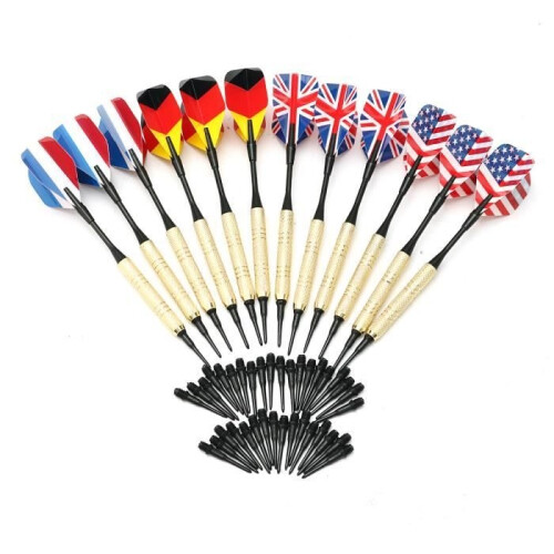 TEMPSA 12-pack soft darts with 12 flights and 36 points for electronic dartboards 1